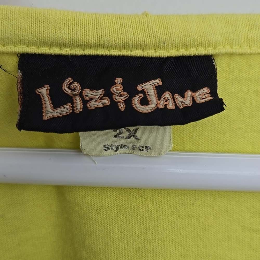 Liz & Jane Pre-Shrunk 100% Cotton Yellow Graphic T-Shirt Size 2X - Picture 2 of 16